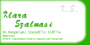 klara szalmasi business card